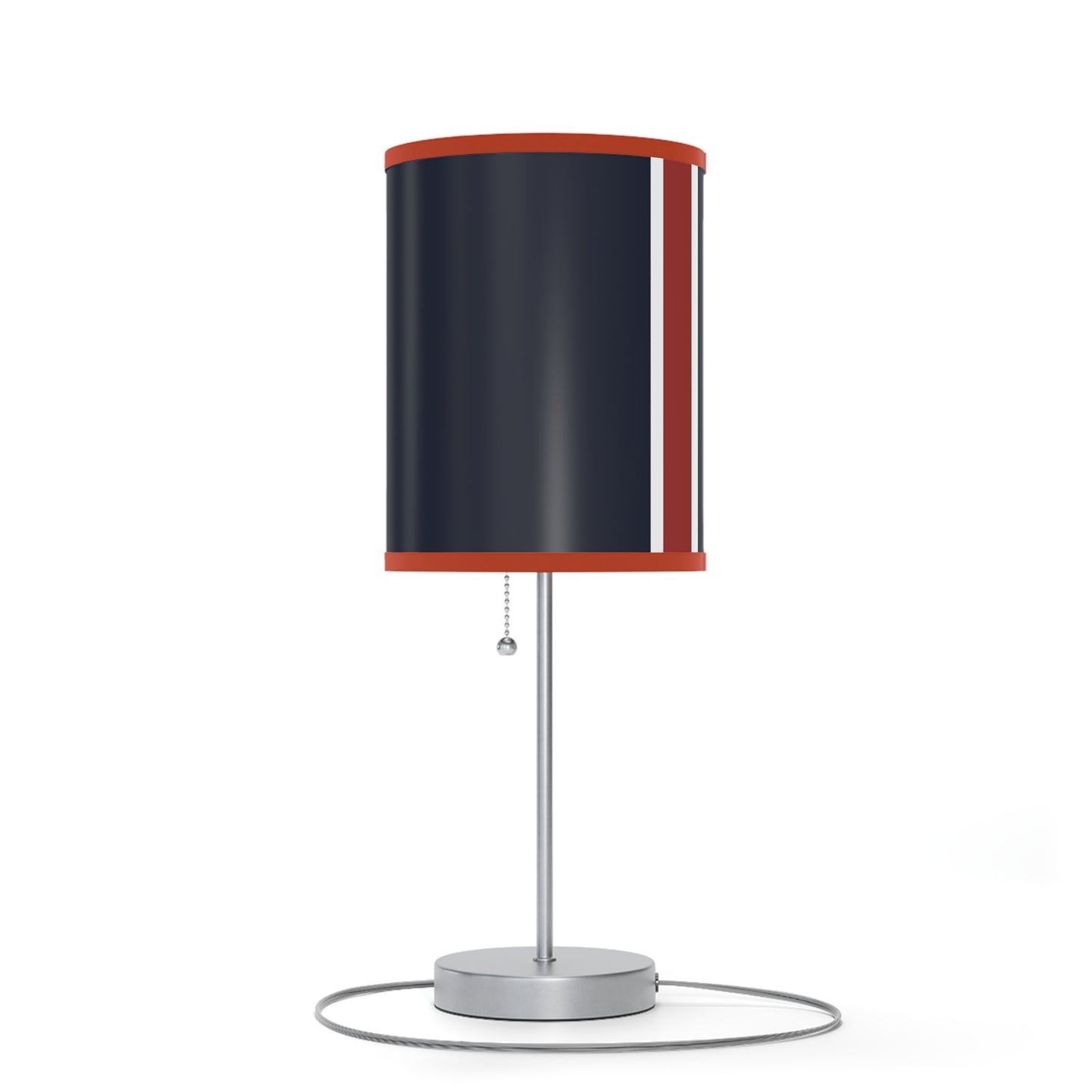Lunar Midnight & Red-White Striped Stylish Table Lamp, Modern Home Decor, Bedroom Lighting, Unique Gift for Her, Desk Illumination