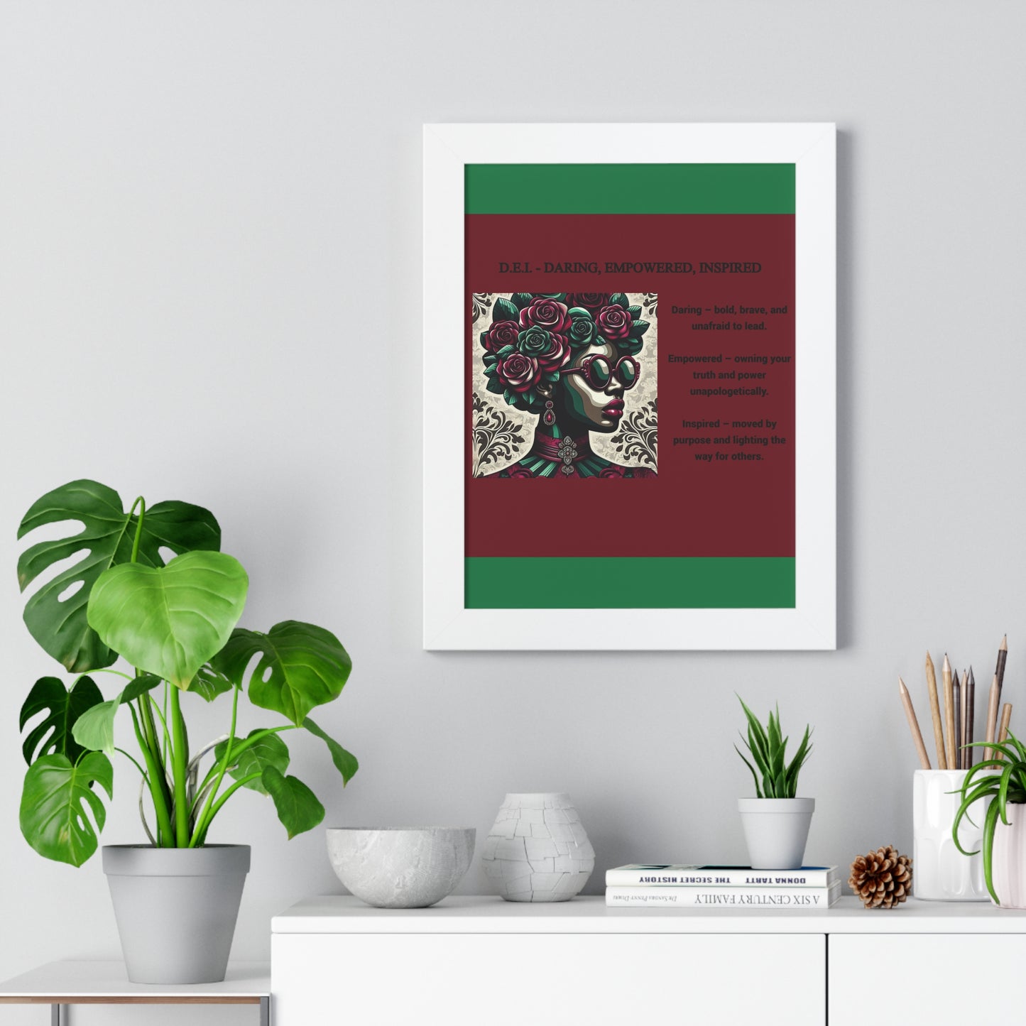 Empowered Women Framed Vertical Poster – Daring, Empowered, Inspired Wall Art for Home Decor