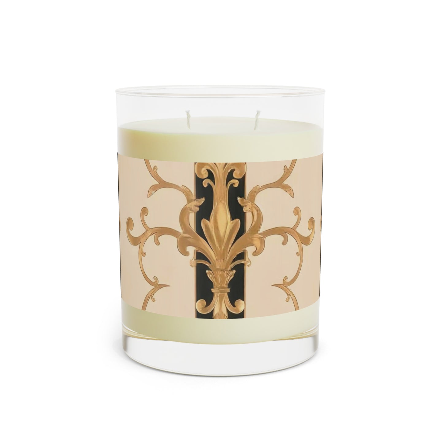 Elegant Home Fragrance Candle - Perfect Gift for Birthdays, Weddings, or Home Decor, Aromatherapy Candle - Black & Beige Striped Damask