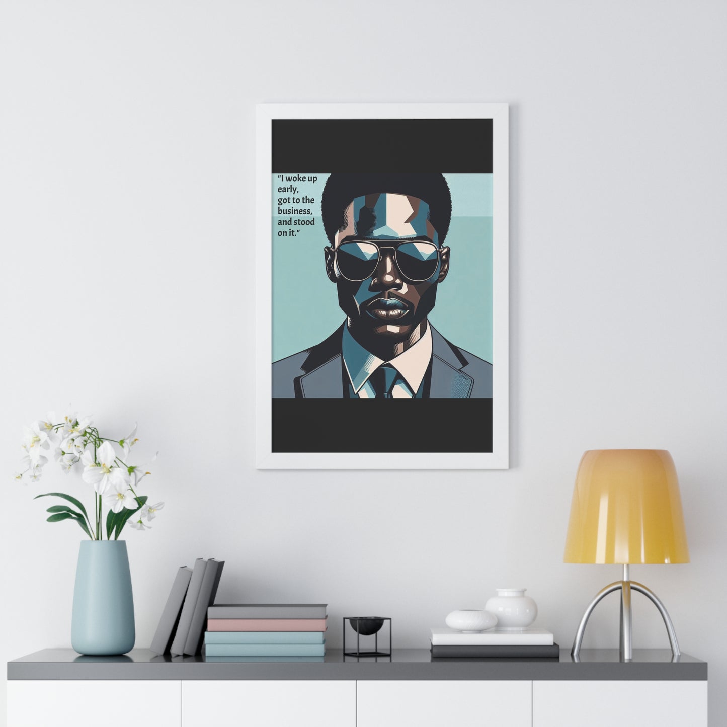 Stylish Framed Vertical Poster - Modern Art for Home Decor - "I woke up early"