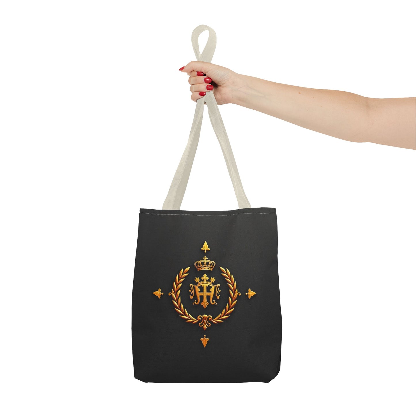Luxurious Gold Emblem Tote Bag | Chic Shoulder Bag, Everyday Carryall, Great Gift for Her, Eco-Friendly Shopping Bag - Gold Crest