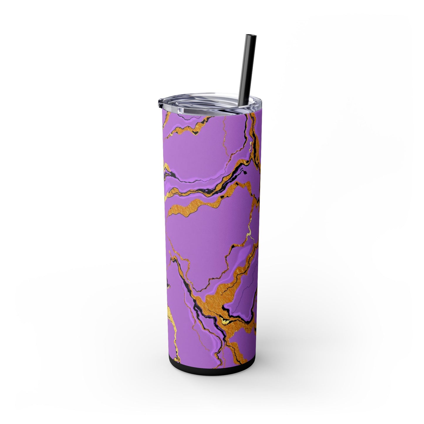 Stylish Marble Lavender Skinny Tumbler, 20oz - Trendy Drinkware for Home, Office, Travel, Gifts, Women, Fashionable Beverages