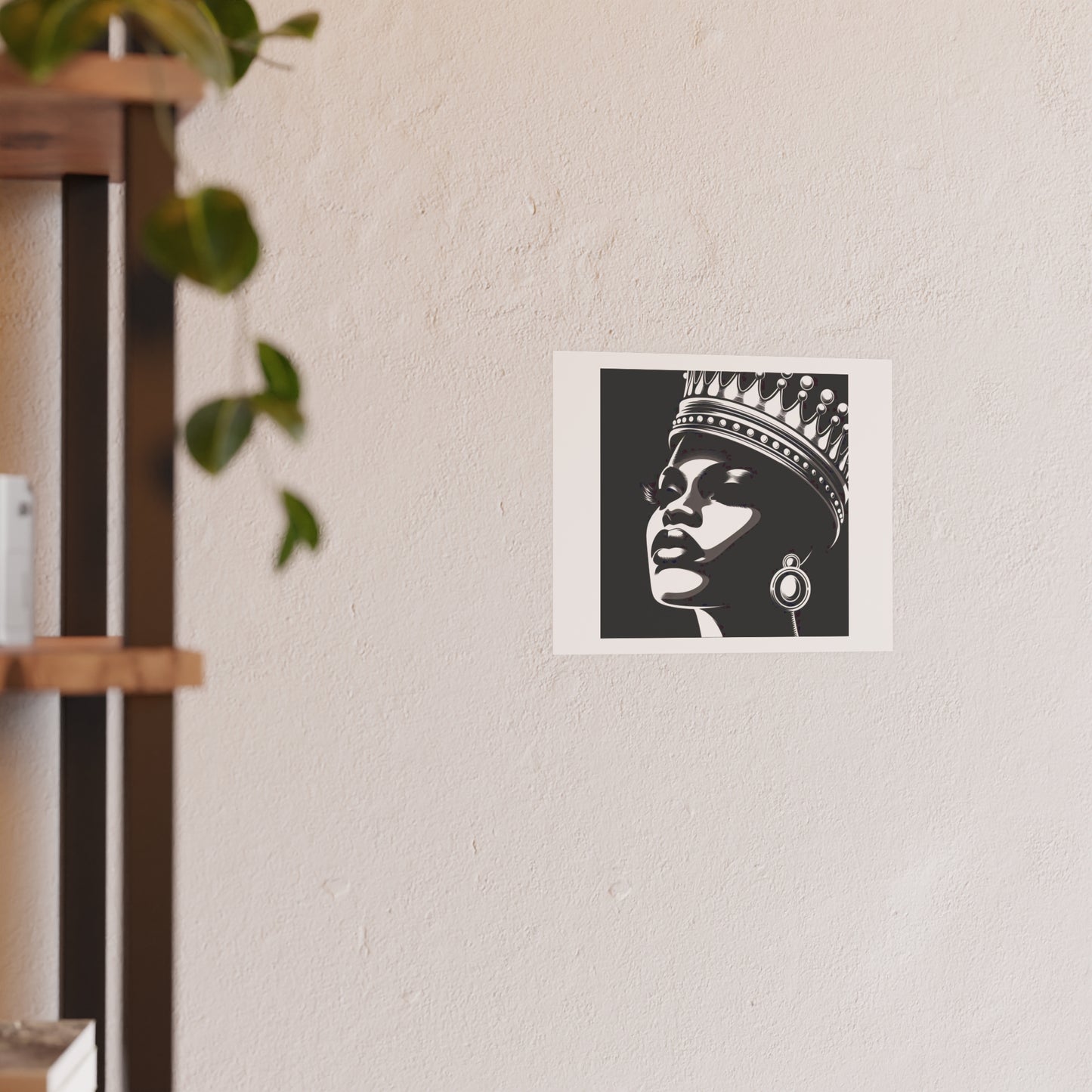 Elegant Crowned Queen Poster - Black & White Art Print, Wall Decor, Home Aesthetic, Gift Idea, Birthday, Celebrations