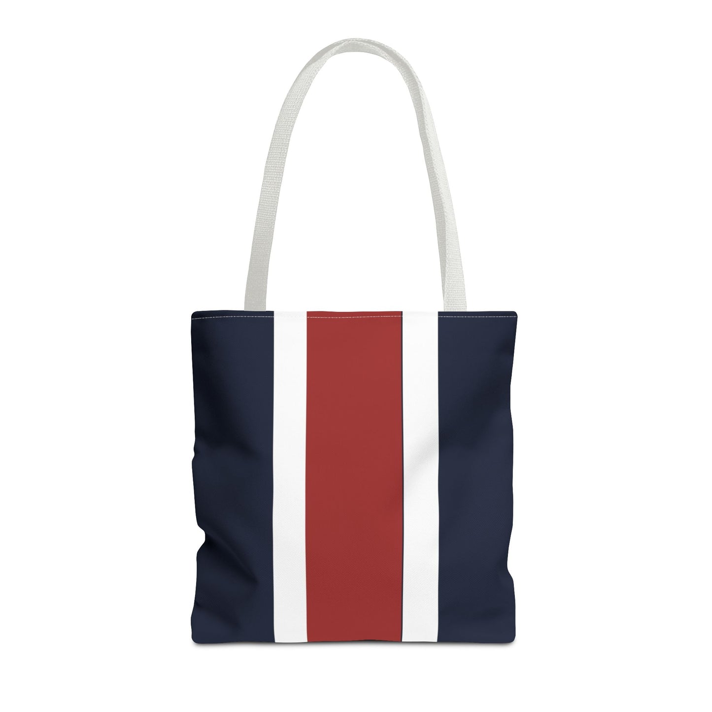 Lunar Midnight & Red-White Striped Tote Bag, Summer Beach Bag, Casual Shopping Tote, Patriotic Gift for Her, Travel Accessory
