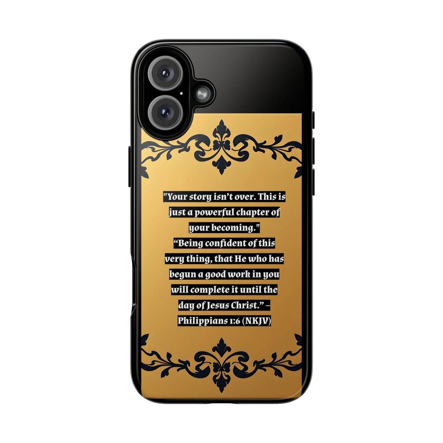Elegant Floral Motif Phone Case - Tough Cases with Vintage Design - "Your story isn't over"