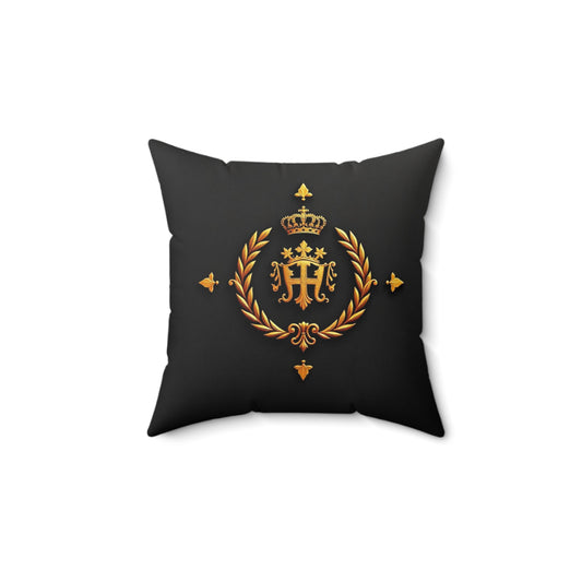 Royal Elegance Square Pillow | Home Decor, Accent Pillow, Vintage Style, Luxury Gift, Cozy Couch Accessory - Gold Crest