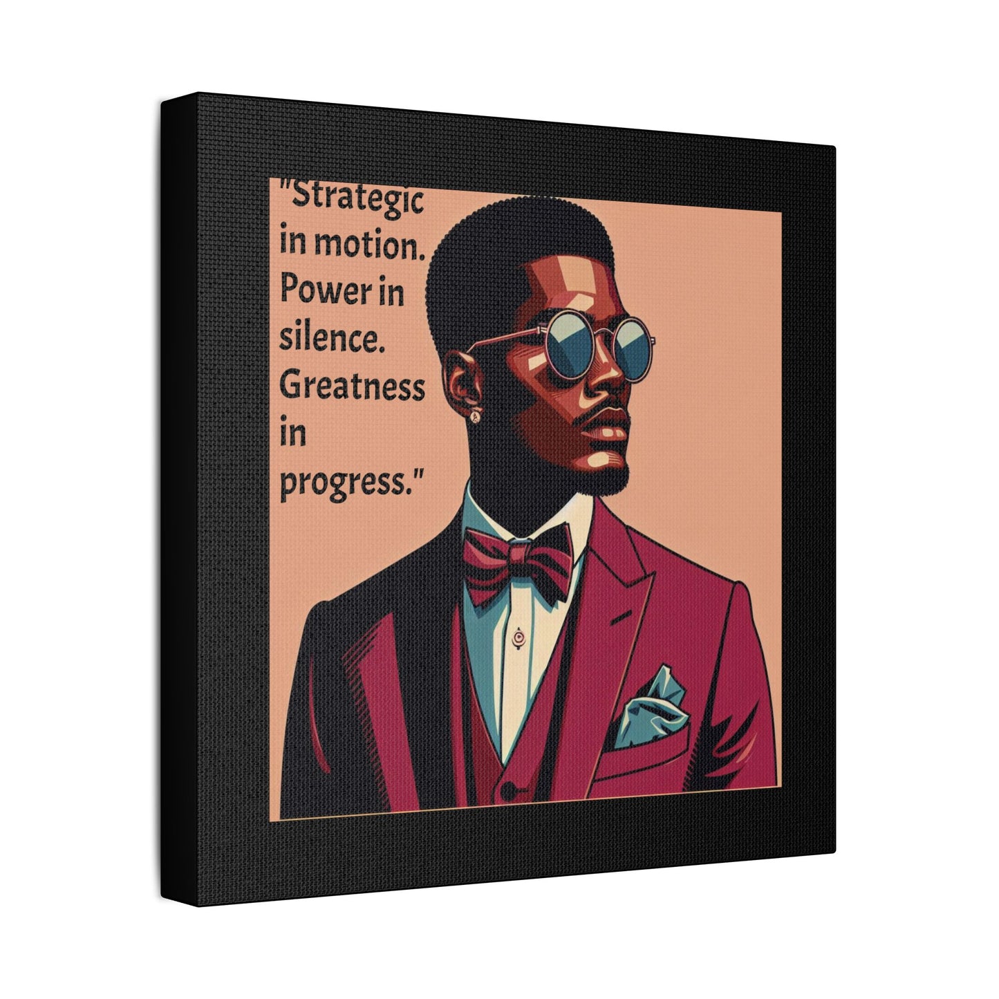 Afro Art Print Canvas, Wall Decor, Satin Stretched Canvas, African American Art, Office Decor, Home Decor - "Strategic In Motion...."