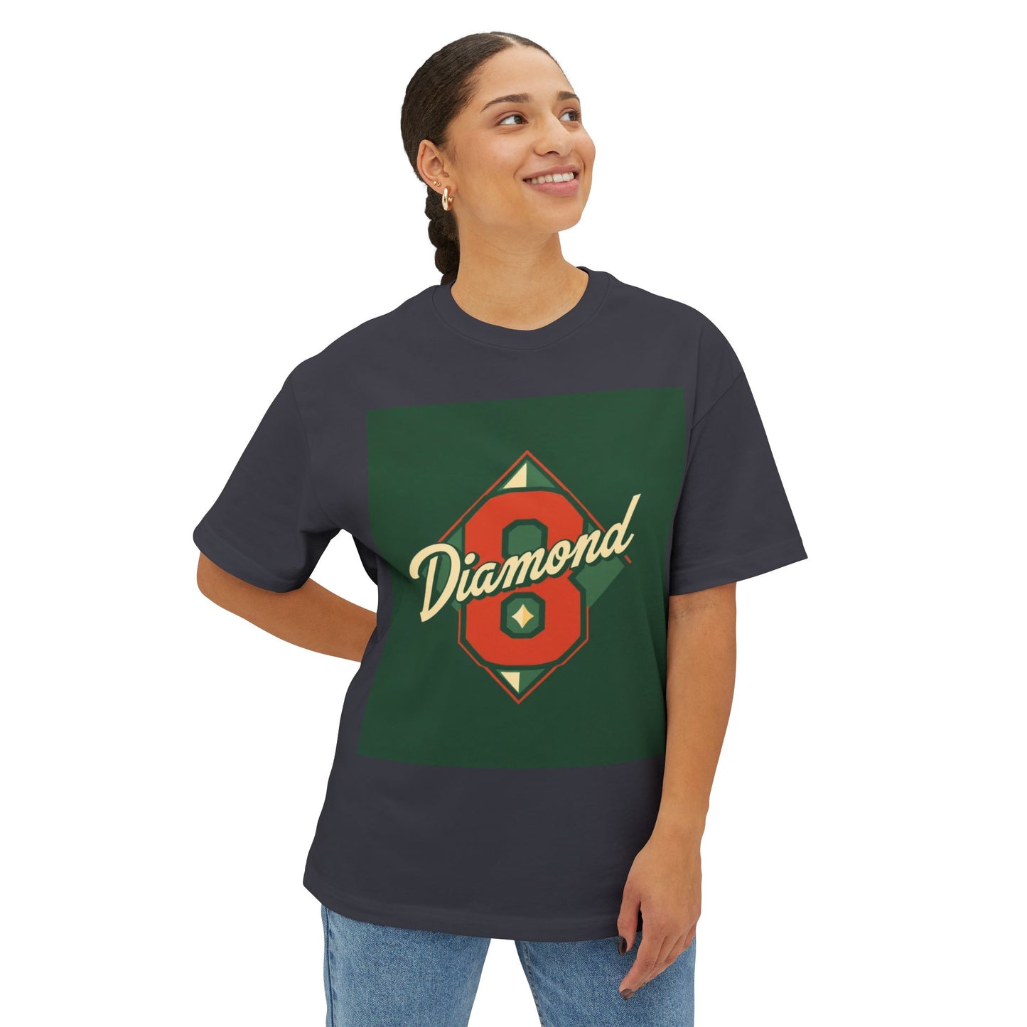 Diamond Oversized Boxy Tee | Casual Streetwear, Gift for Him/Her, 90s Retro Style, Fashion Statement, Unique Graphic Tee - Diamond 8
