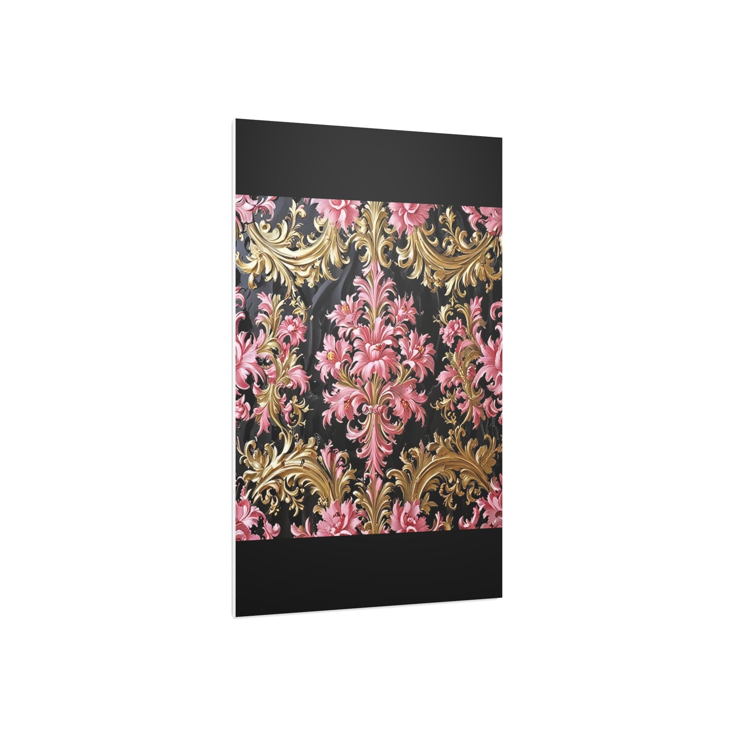 Elegant Floral Foam Board | Decorative Wall Art, Home Decor, Wedding Decor, Party Backdrop - Black & Pink Oil Painting Style Rococo