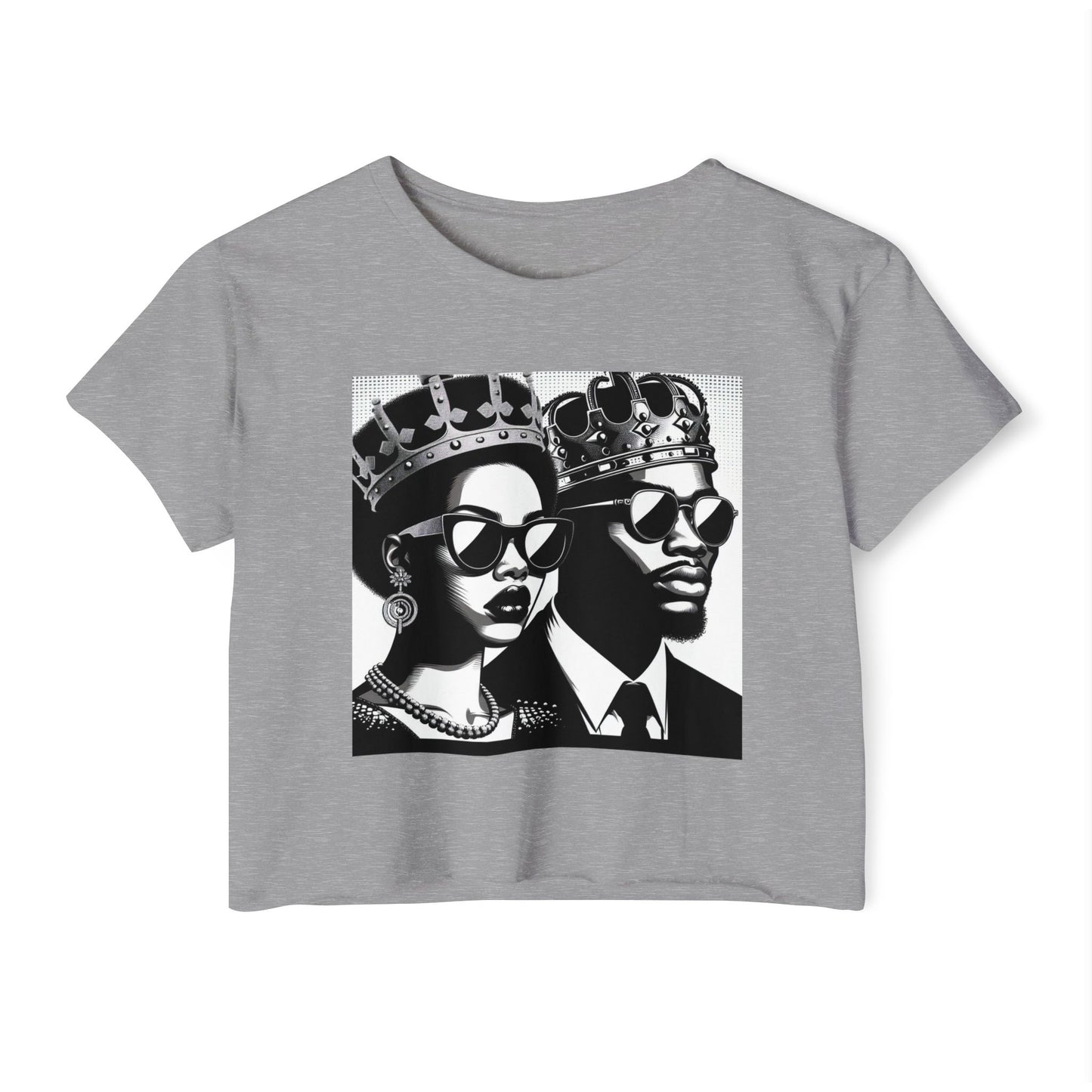 Crowned Kings Festival Crop Top | Stylish Women's Summer Tee, Music Festival Shirt, Streetwear, Boho Chic, Unique Graphic Top