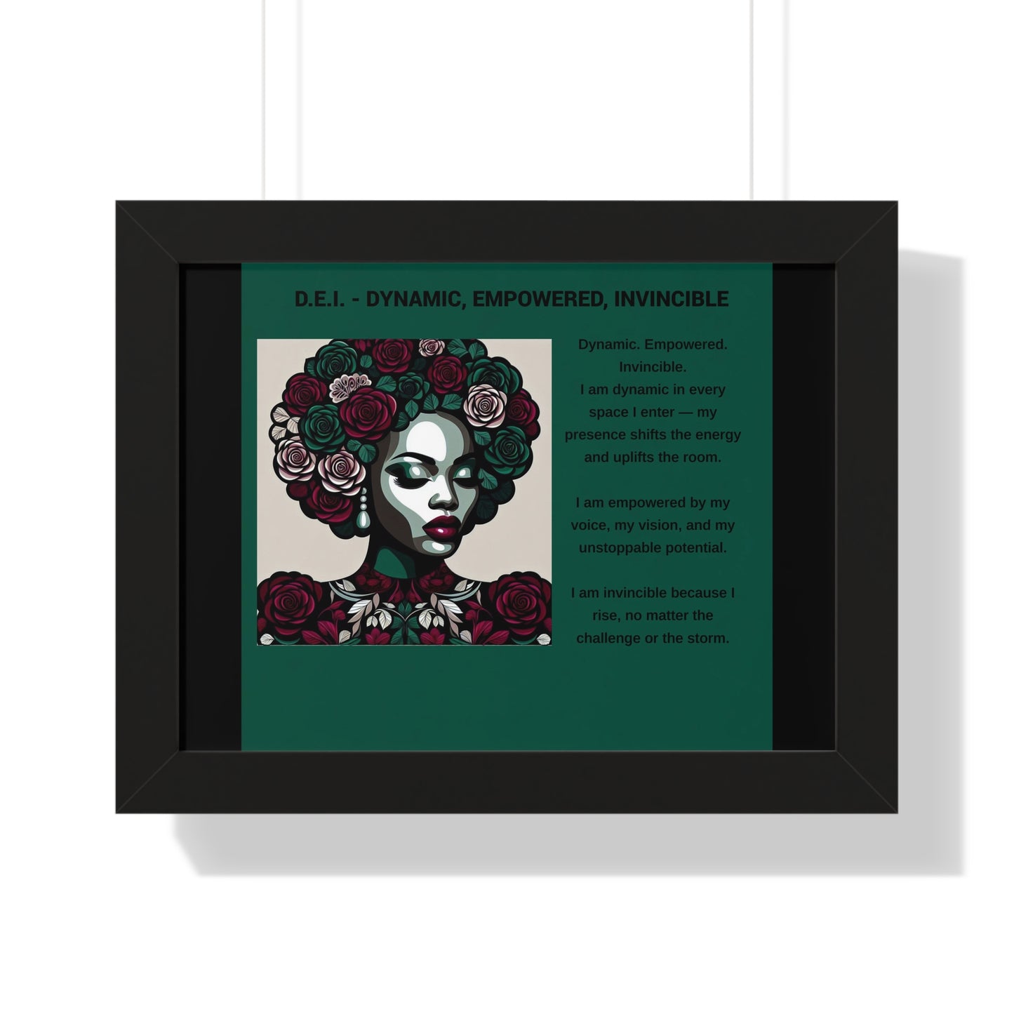 Empowered Woman Framed Poster - Dynamic, Empowered, Invincible Decor for Inspiration