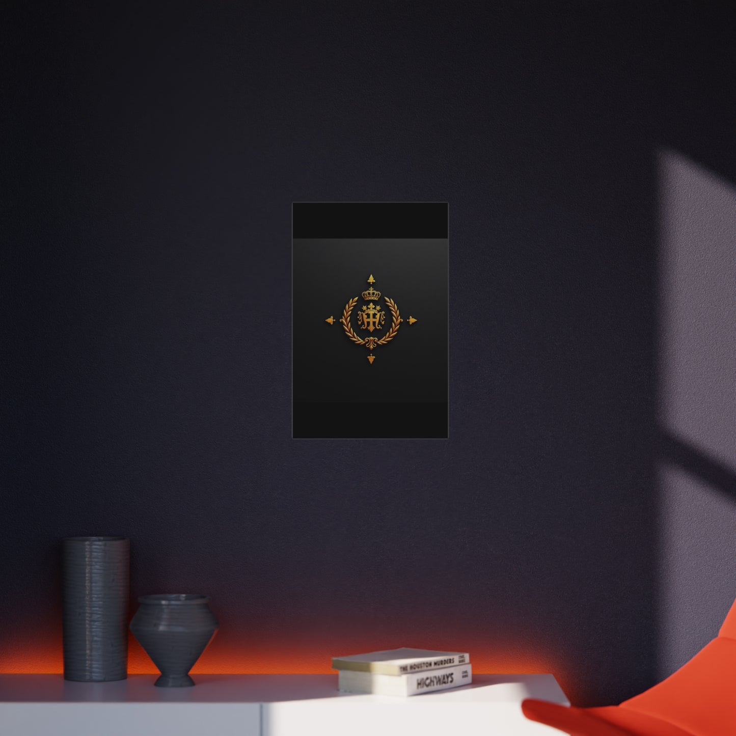 Elegant Foam Board Wall Art, Luxury Home Decor, Royal Crest Display, Office Decoration, Unique Gift Idea, Modern Wall Decor - Gold Crest