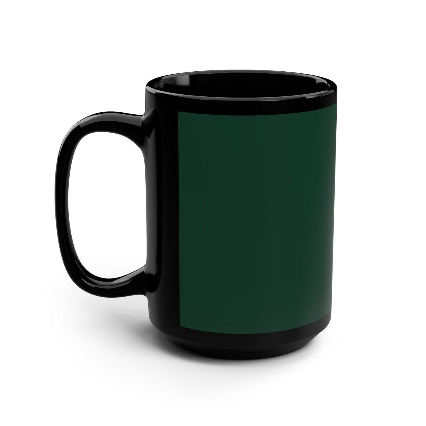 Midnight Green Black Mug - 15oz, Stylish Coffee Cup, Customizable Drinkware, Unique Gift for Any Occasion, Perfect for Home or Office