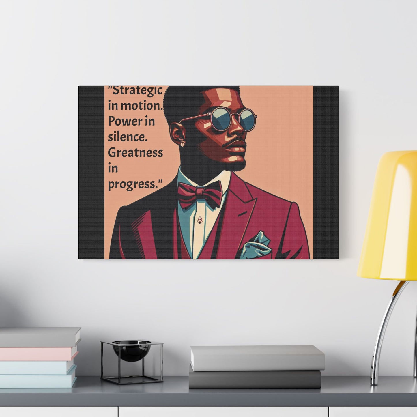 Afro Art Print Canvas, Wall Decor, Satin Stretched Canvas, African American Art, Office Decor, Home Decor - "Strategic In Motion...."