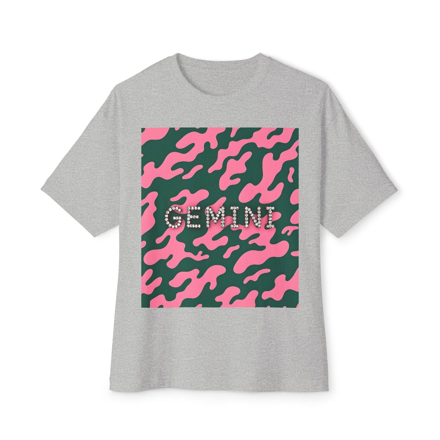 Gemini Camo Oversized Tee - Perfect for Astrology Lovers