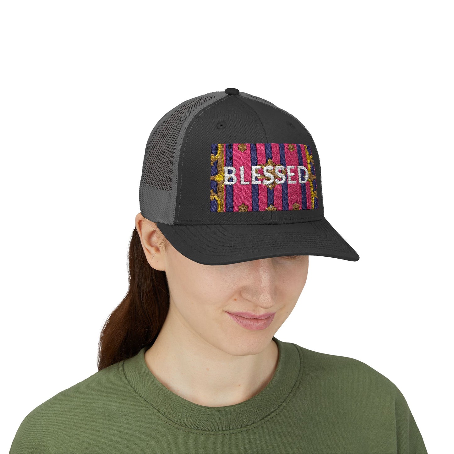 Blessed Snapback Trucker Cap - Inspirational Hat for Faith, Casual Wear, Gifts, Outdoor Activities, Summer Style