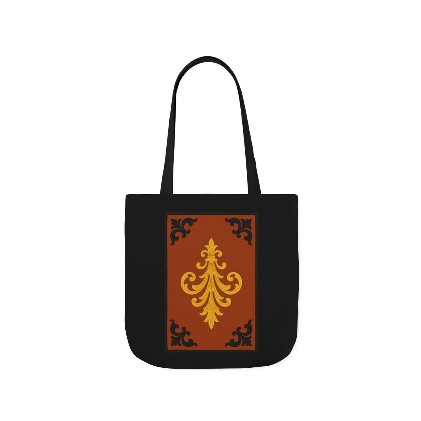 Dusk Terracotta Baroque Canvas Tote — Vintage Baroque Pattern