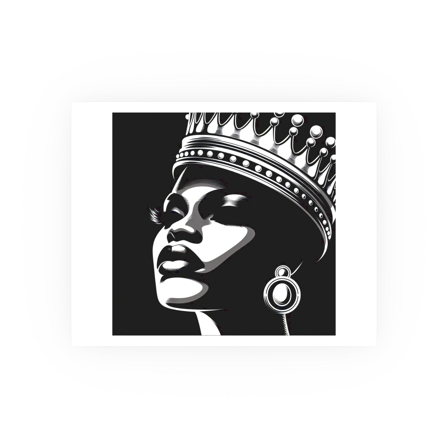 Elegant Crowned Queen Poster - Black & White Art Print, Wall Decor, Home Aesthetic, Gift Idea, Birthday, Celebrations