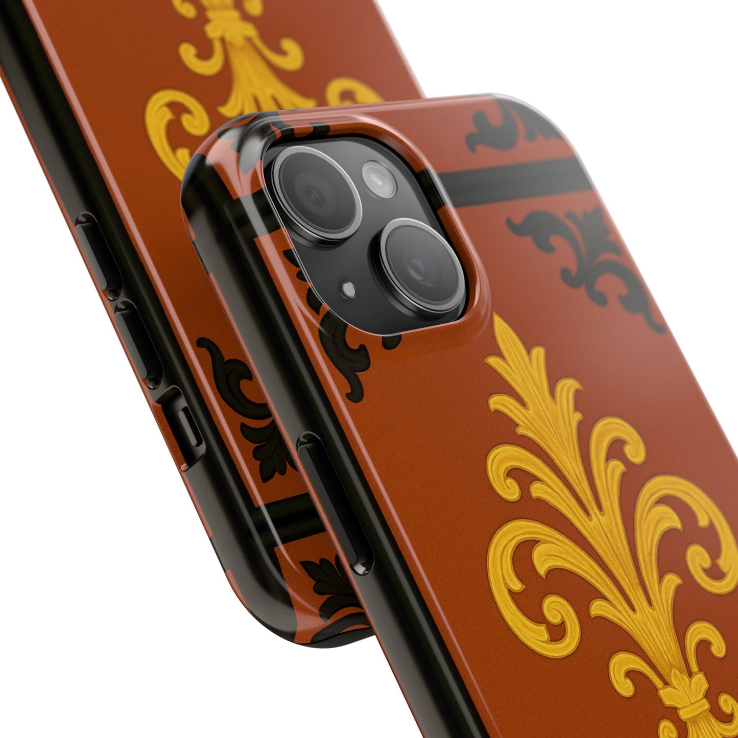 Dusk Terracotta Baroque Tough Phone Case — Vintage Baroque Design, Protective iPhone Cover
