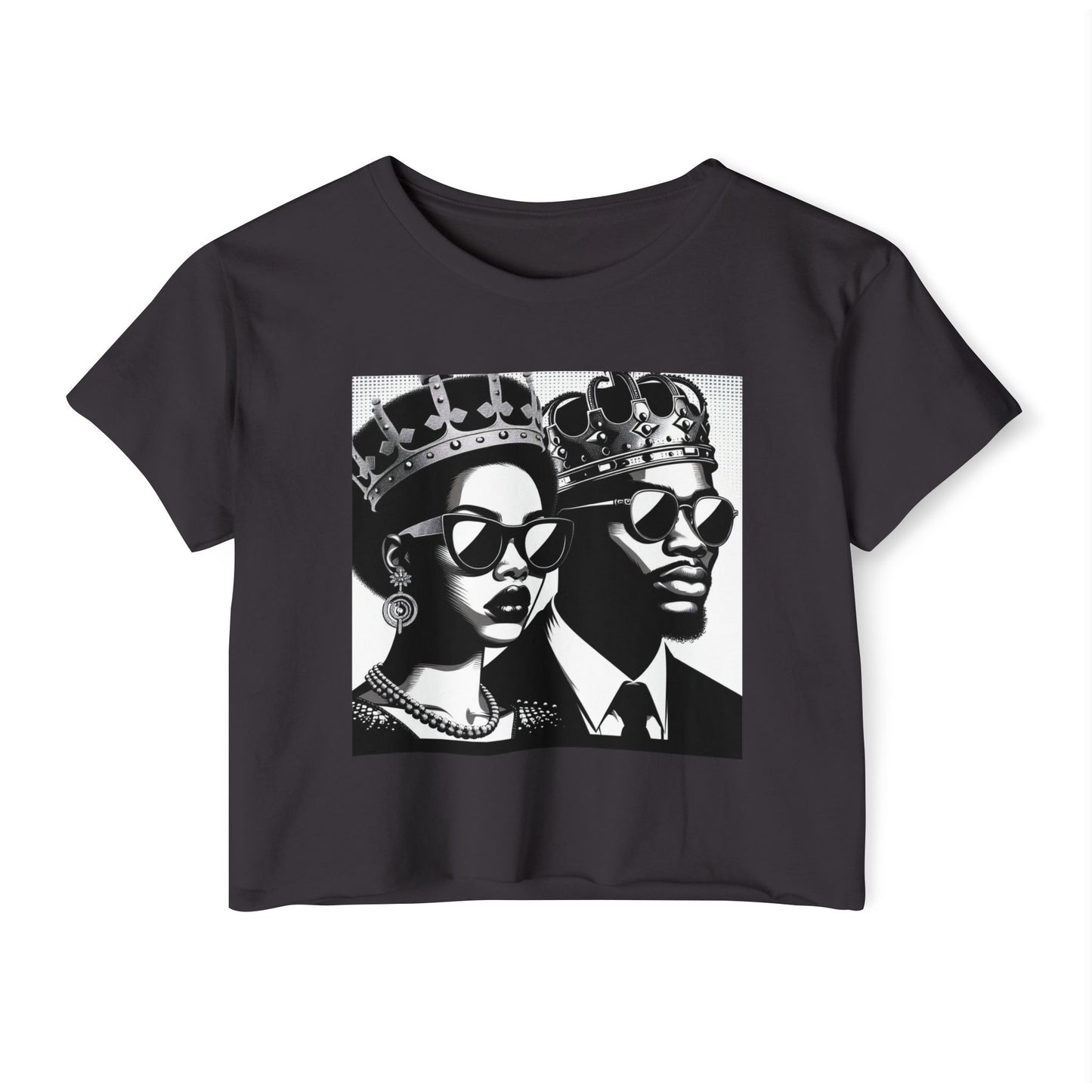 Crowned Kings Festival Crop Top | Stylish Women's Summer Tee, Music Festival Shirt, Streetwear, Boho Chic, Unique Graphic Top