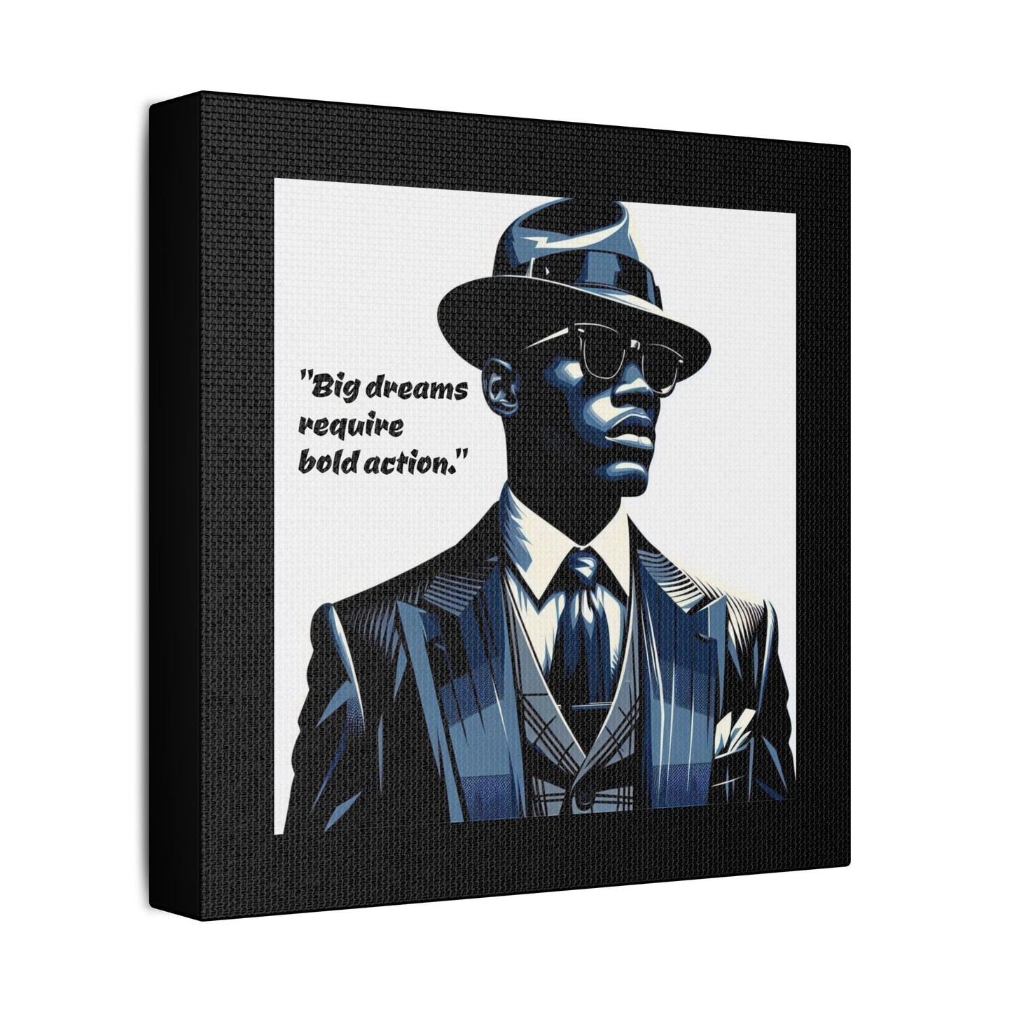 Afro Art Print Canvas, Wall Decor, Satin Stretched Canvas, African American Art, Office Decor, Home Decor - "Big dreams require bold action."