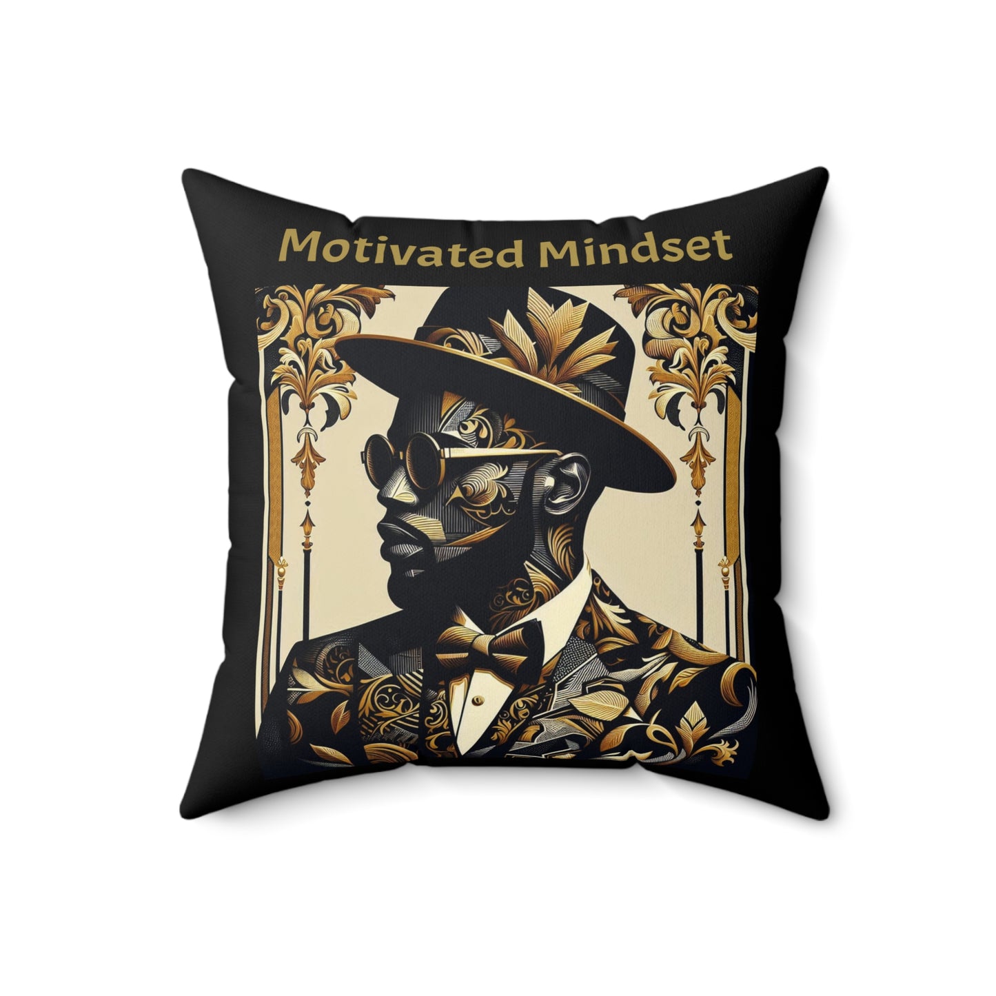 Motivated Mindset Faux Suede Pillow, Inspirational Home Decor, Luxury Cushions for Living Room, Modern Home Accessories