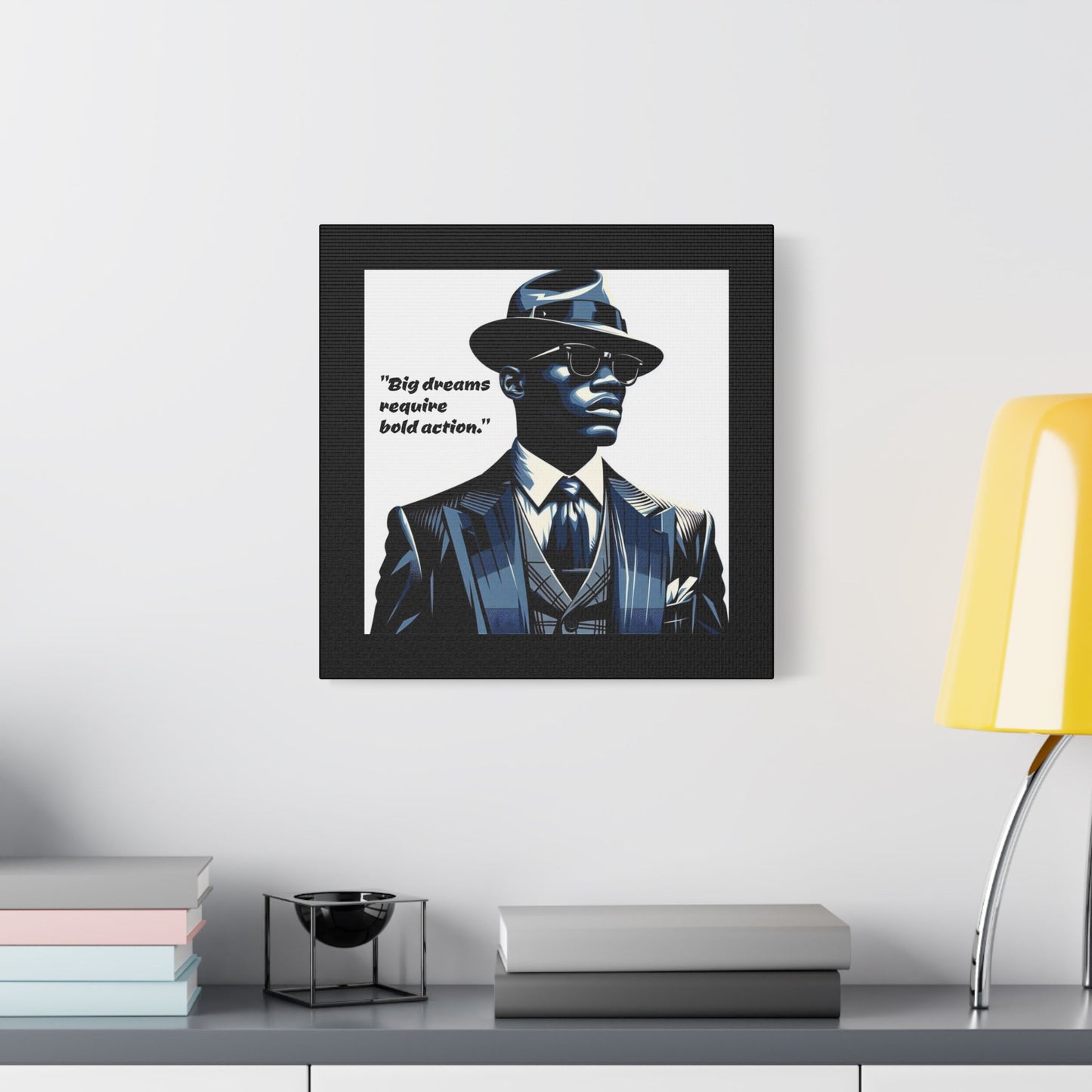 Afro Art Print Canvas, Wall Decor, Satin Stretched Canvas, African American Art, Office Decor, Home Decor - "Big dreams require bold action."