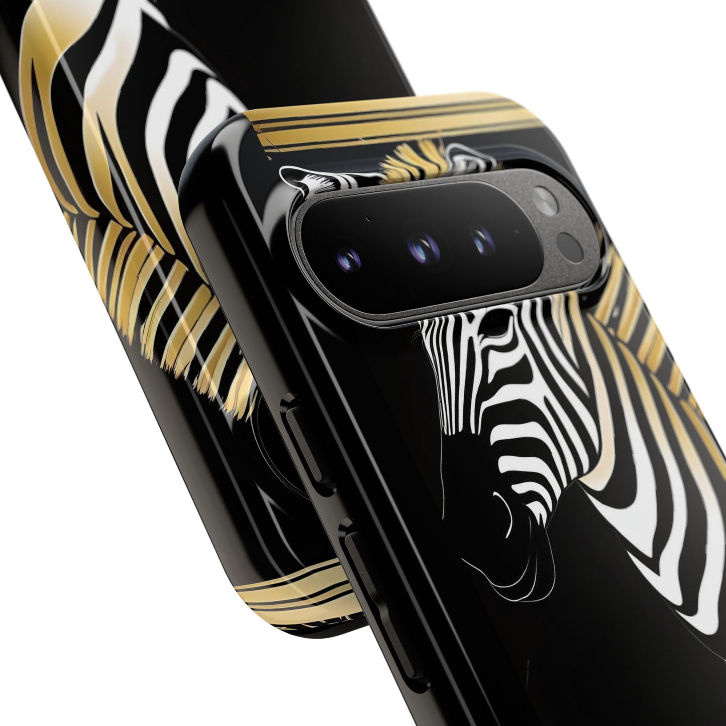 Phone Case - Elegant Zebra & Roses Design