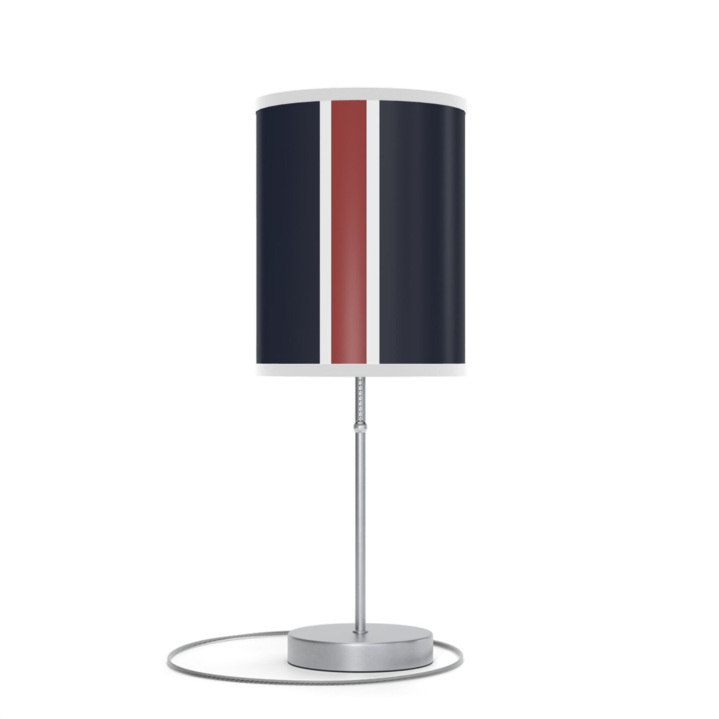 Lunar Midnight & Red-White Striped Stylish Table Lamp, Modern Home Decor, Bedroom Lighting, Unique Gift for Her, Desk Illumination