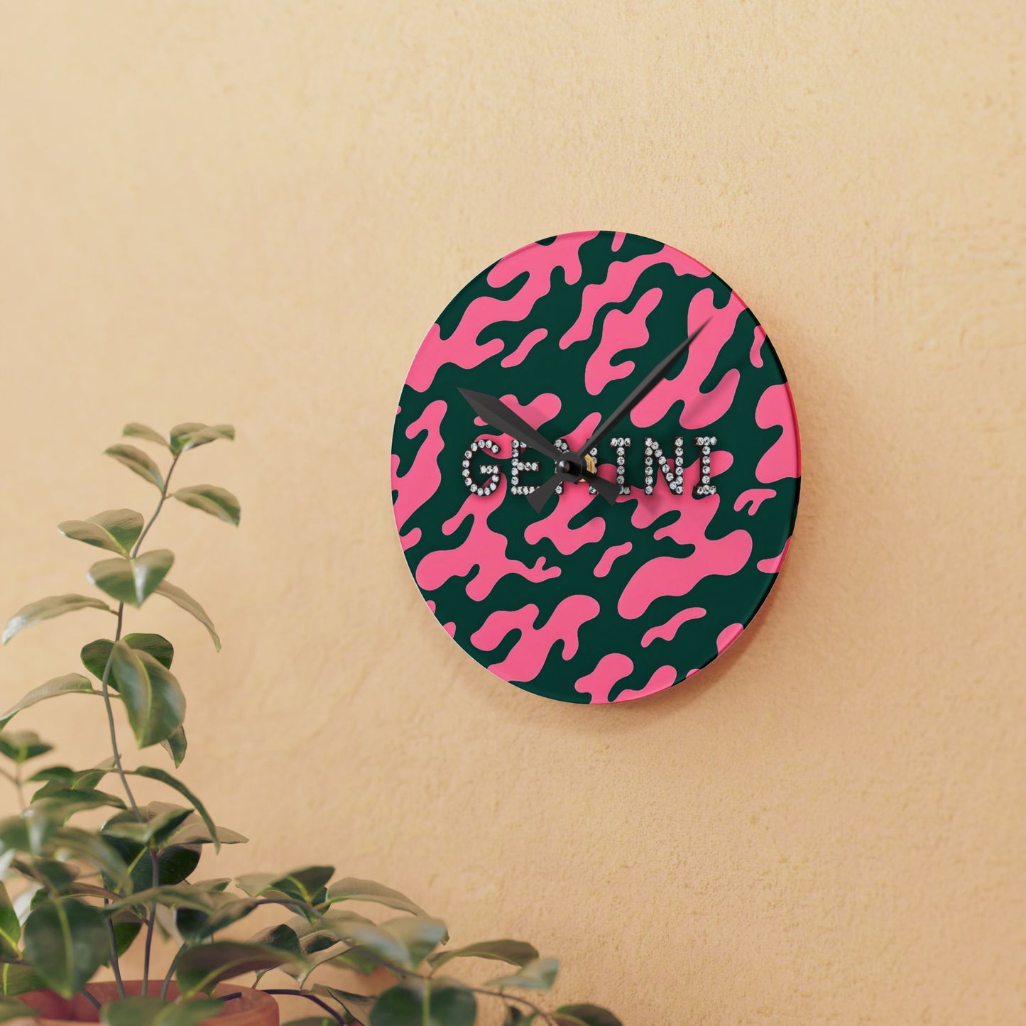 Gemini Acrylic Wall Clock - Stylish Home Decor for Zodiac Lovers