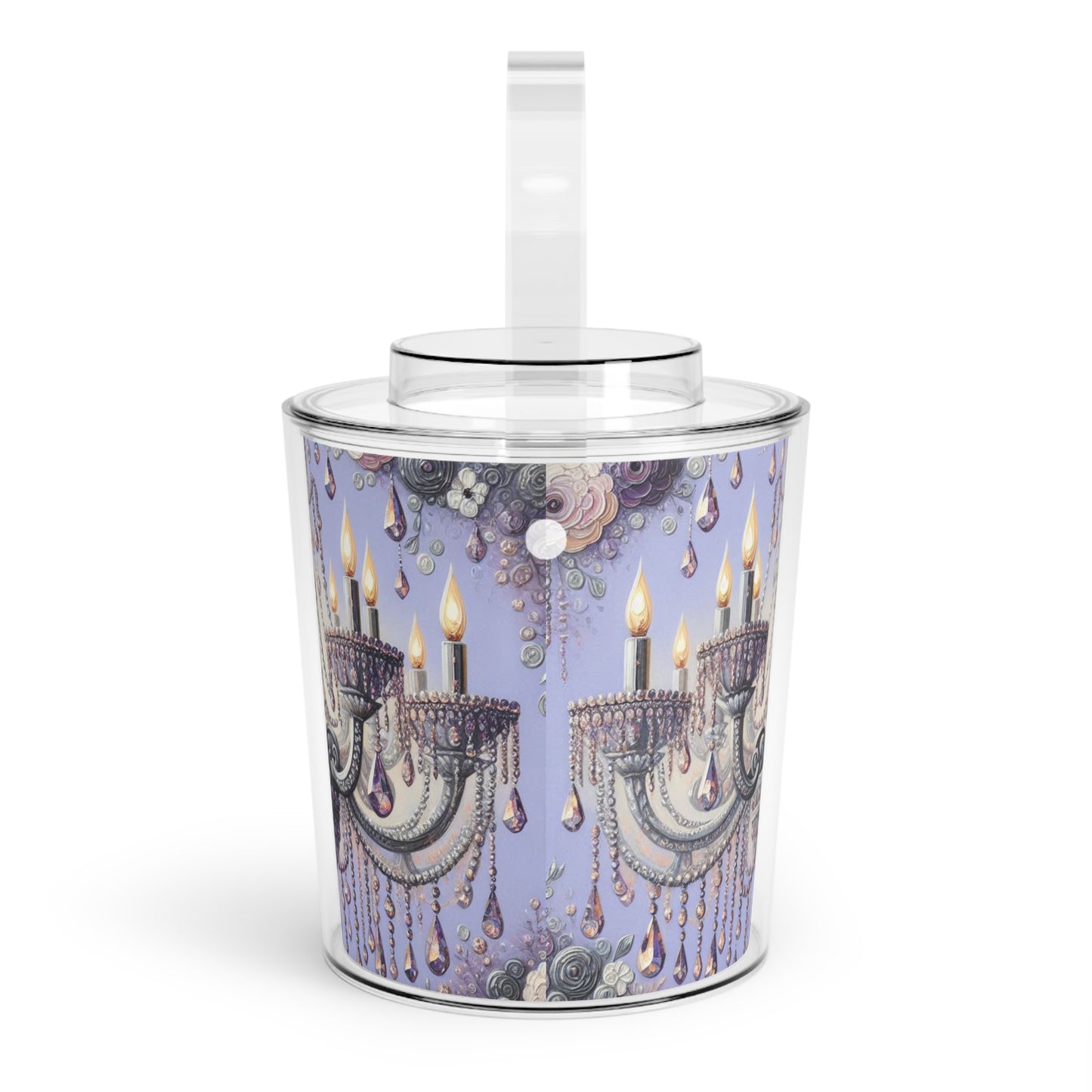 Elegant Chandelier Ice Bucket, Wine Cooler, Cocktail Accessory, Party Decor, Bridal Shower Gift - Lilac Jeweled Chandelier