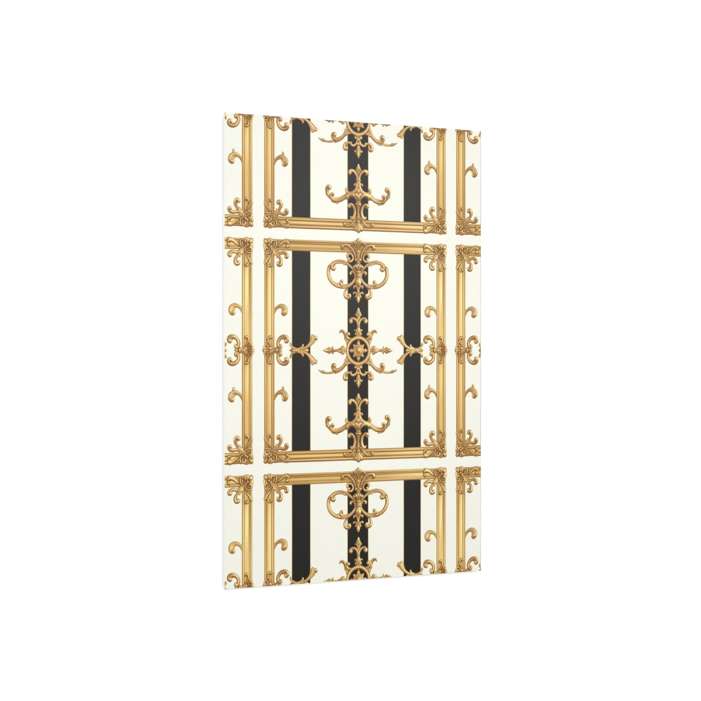 Elegant Foam Board Wall Art, Decorative Display, Home Decor, Office Decor, Visual Boards, Art Displays - Black & White Striped Gold Baroque