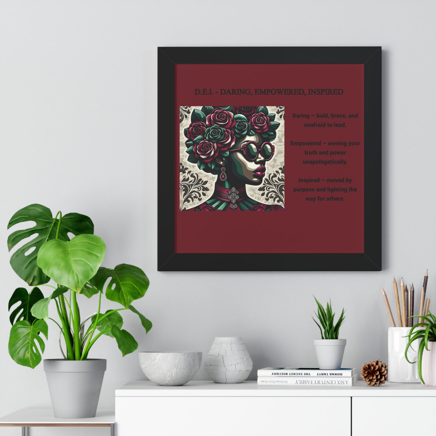 Empowered Women Framed Vertical Poster – Daring, Empowered, Inspired Wall Art for Home Decor