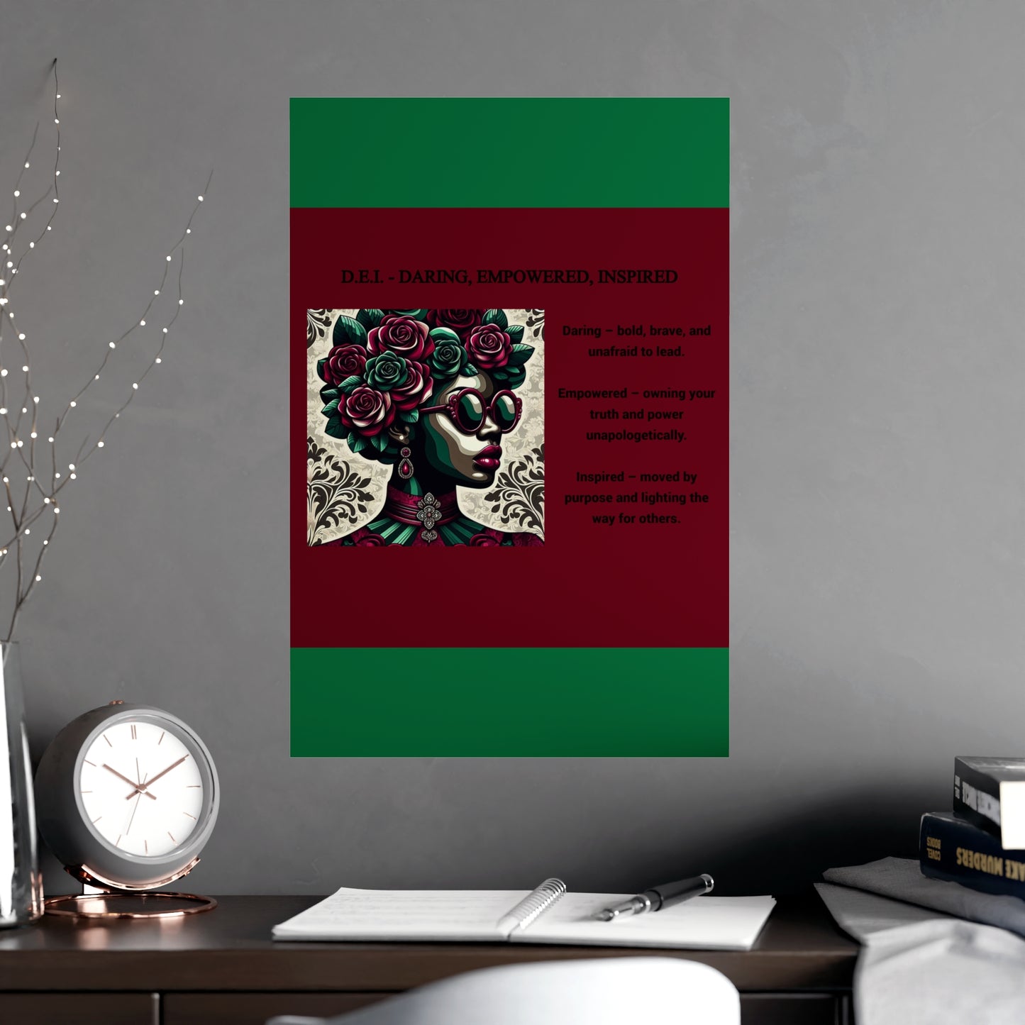 Empowered Woman Matte Poster - Inspirational Art for Home Decor - Daring, Empowered, Inspired