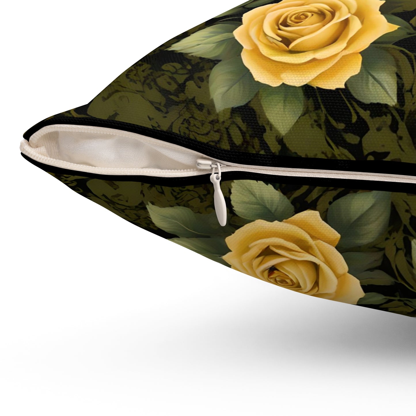 Elegant Leopard Decorative Pillow with Floral Design - Olive Leopard