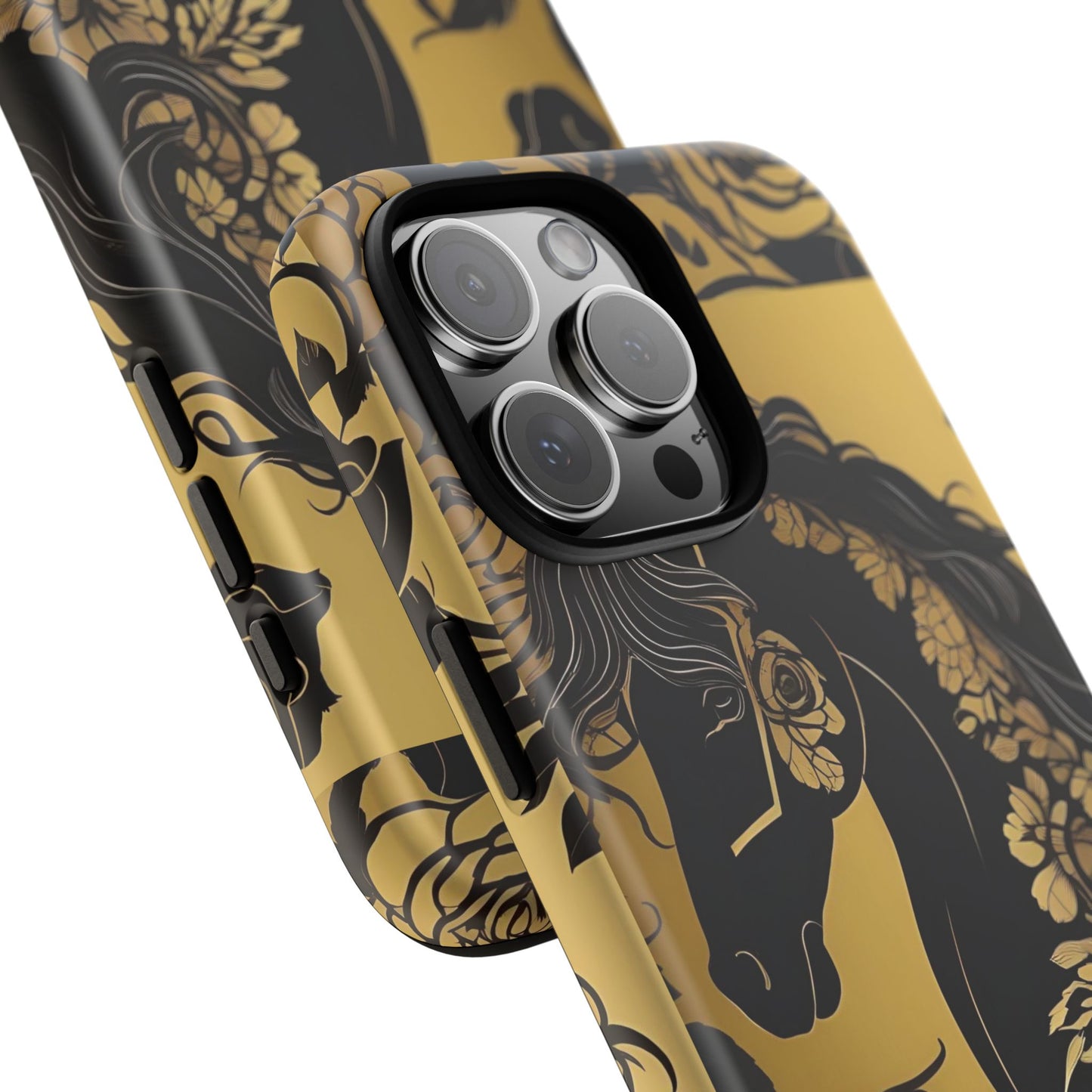 Phone Case - Elegant Horse & Roses Design