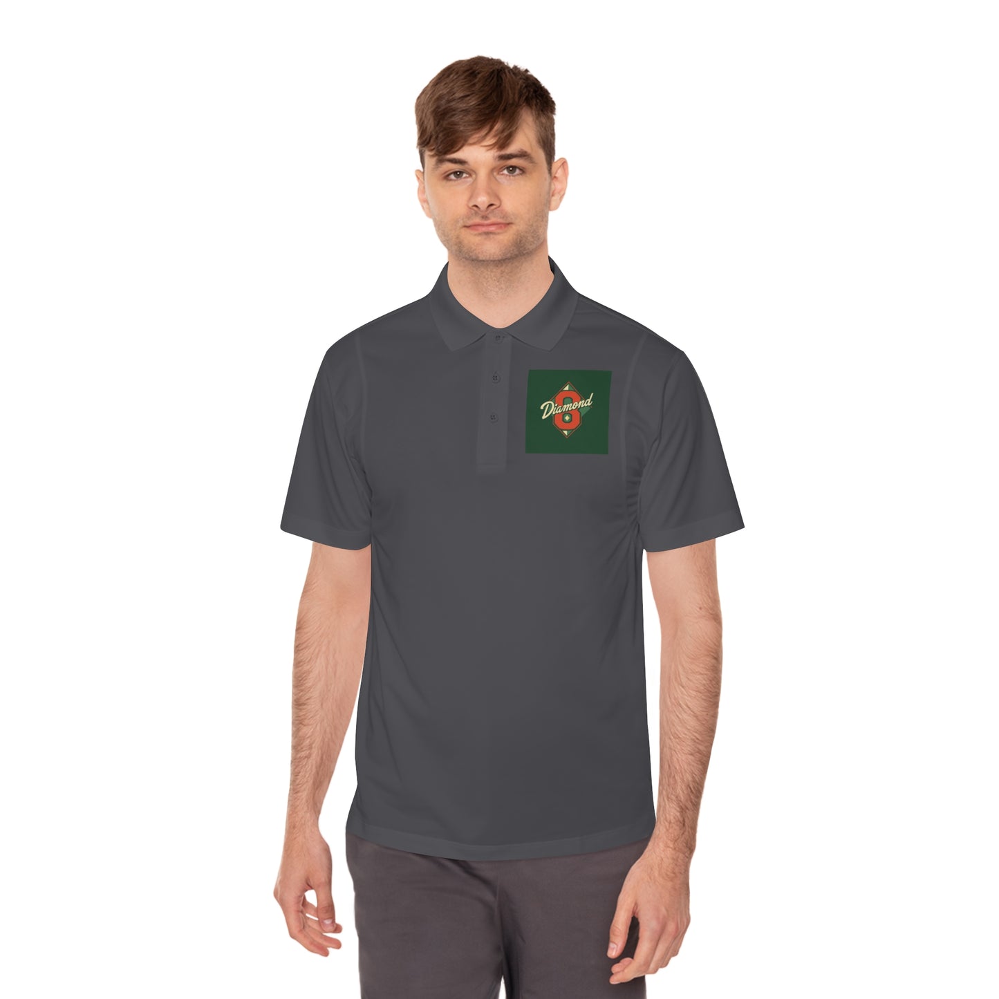 Men's Sport Polo Shirt with Green Design, Casual Wear, Gym Apparel, Outdoor Events, Golf Shirt, Father's Day Gift - Diamond 8