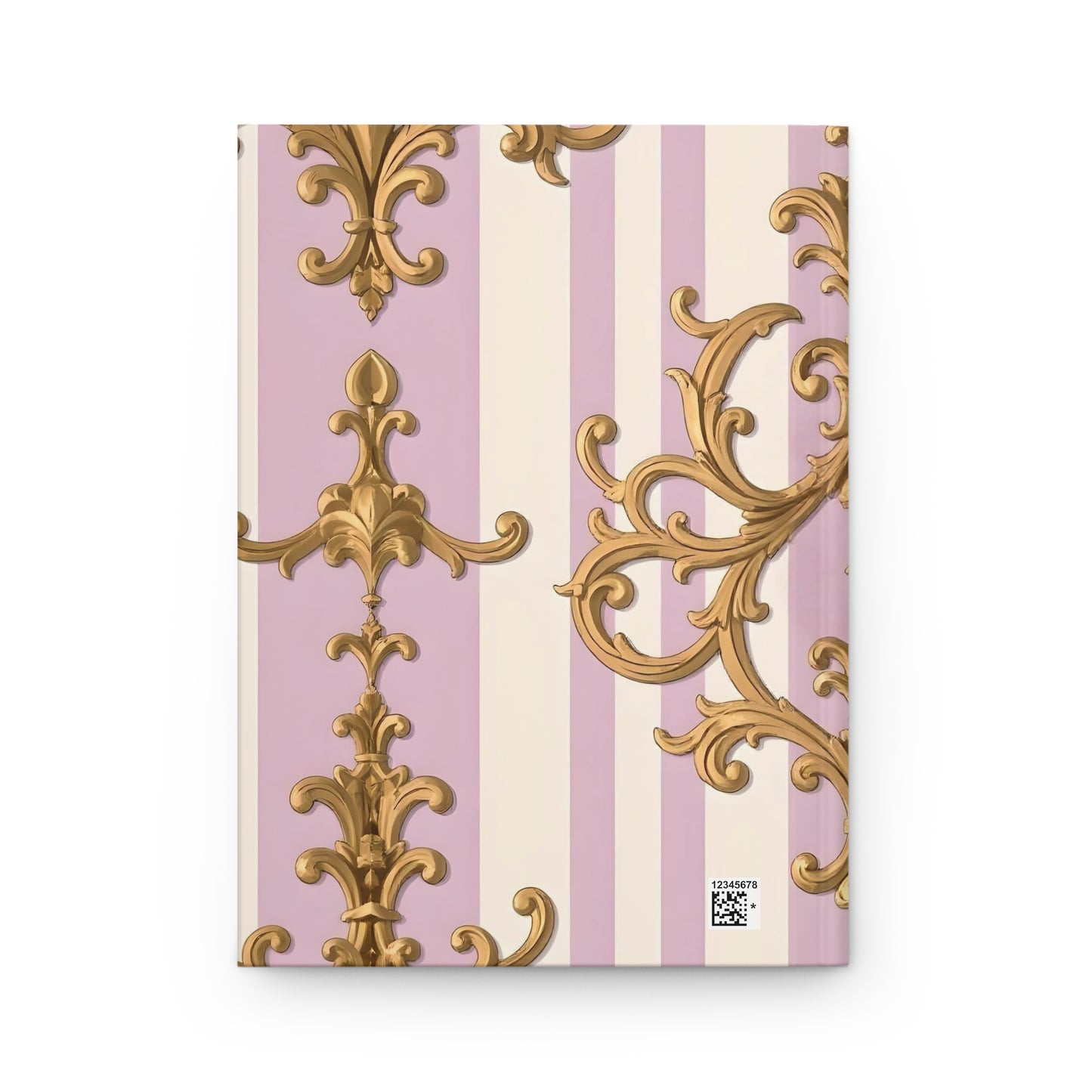 Elegant Gold-Flecked Journal | Luxe Stationery, Gift for Writers, Wedding Planner, Notepad for Home Office - Lilac & Alabaster Striped Gold Baroque