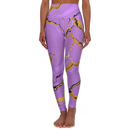 Stylish High Waisted Yoga Leggings, Comfortable Fitness Pants, Trendy Activewear, Perfect for Yoga and Pilates, Unique Marbled Design