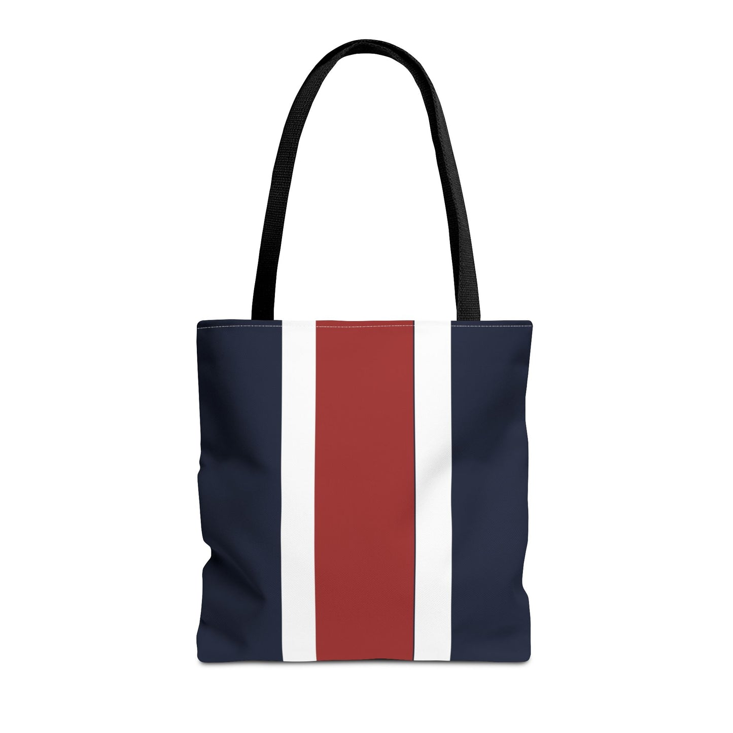 Lunar Midnight & Red-White Striped Tote Bag, Summer Beach Bag, Casual Shopping Tote, Patriotic Gift for Her, Travel Accessory