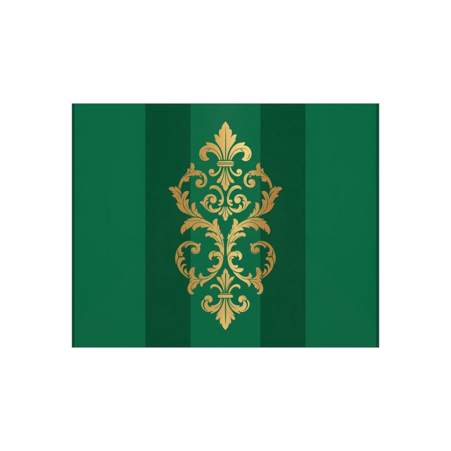 Gold Baroque Green Striped Foam Board Wall Art — Elegant Decorative Plaque