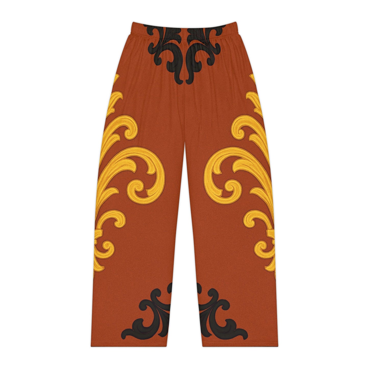 Dusk Terracotta Baroque Pajama Pants — Women's Luxe Lounge Sleepwear