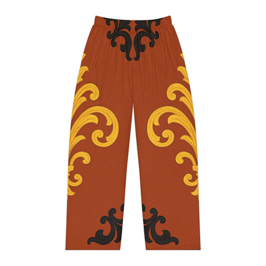 Dusk Terracotta Baroque Pajama Pants — Women's Luxe Lounge Sleepwear
