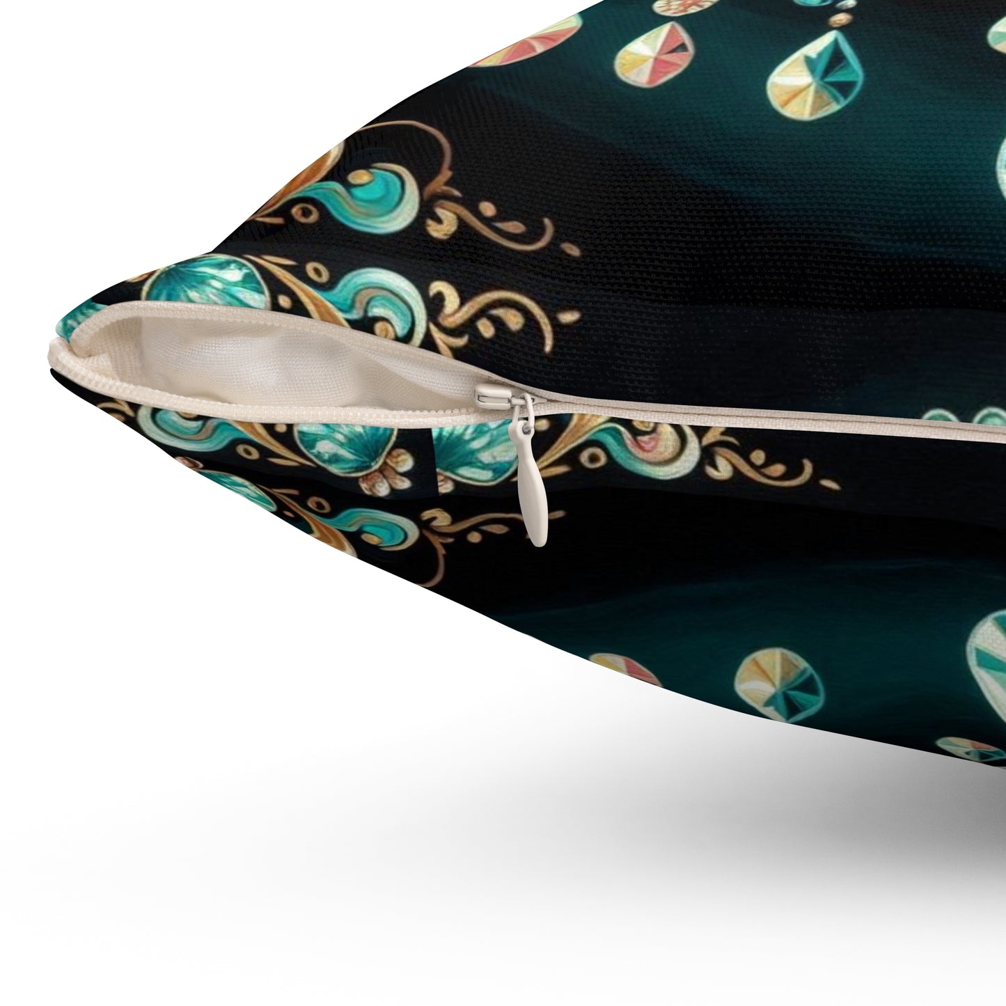 Elegant Chandelier Decorative Pillow - Luxurious Home Accent for Modern Décor - Teal Jeweled Chandelier