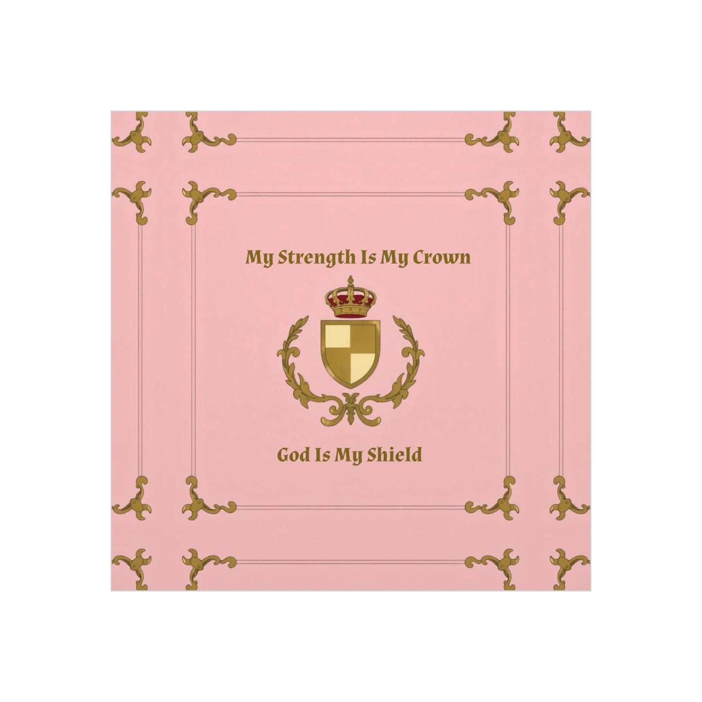 Crest & Crown Spiritual Quote Wall Art, Motivational Decor, Foam Board Print, Home Accent, Gift for Friends, Pink Crown Design