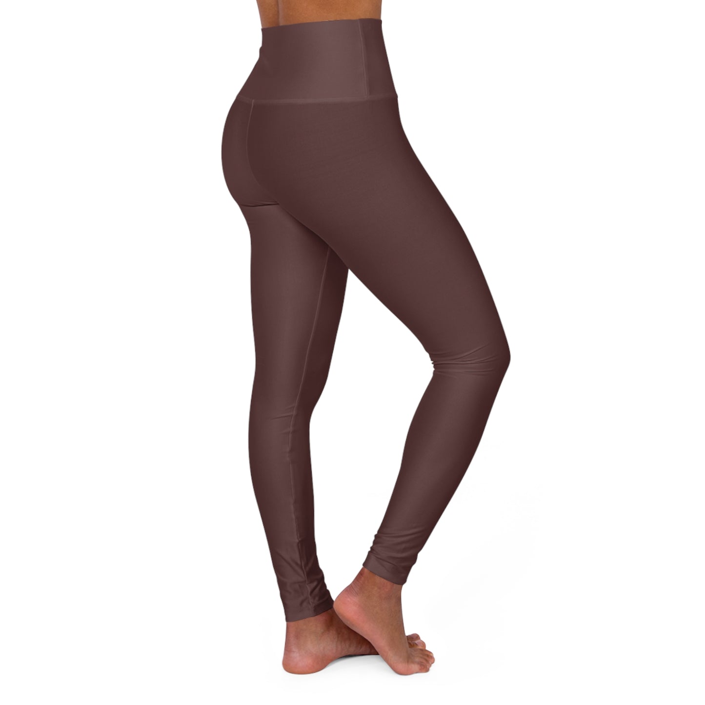 High Brown Merlot Waisted Yoga Leggings, Comfortable Activewear, Fitness Gear, Workout Leggings, Stylish Yoga Pants, Athleisure Outfit