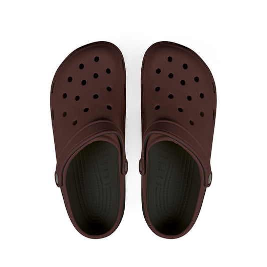 Comfortable Brown Merlot EVA Foam Rubber Shoes for Everyday Wear, Lightweight Slip-On Clogs, Perfect for Gardening, Beach, House
