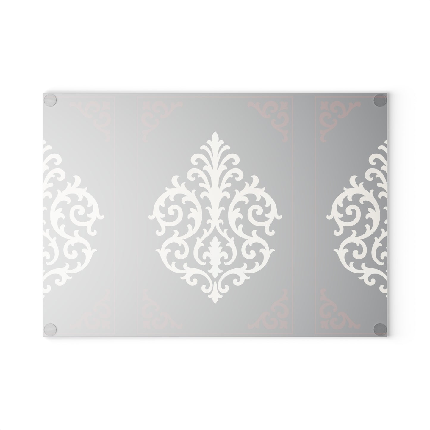 Dusk Blue-Maroon & White Baroque Glass Cutting Board – Elegant Blue & White Kitchen Trivet