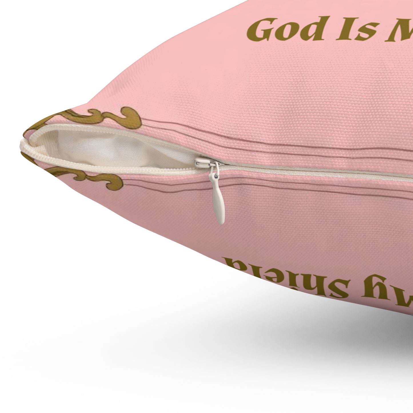 Crown & Crest Spiritual Quote | Square Pillow | My Strength Is My Crown | God Is My Shield, Cozy Home Decor, Affirmation Gift, Faith Decor