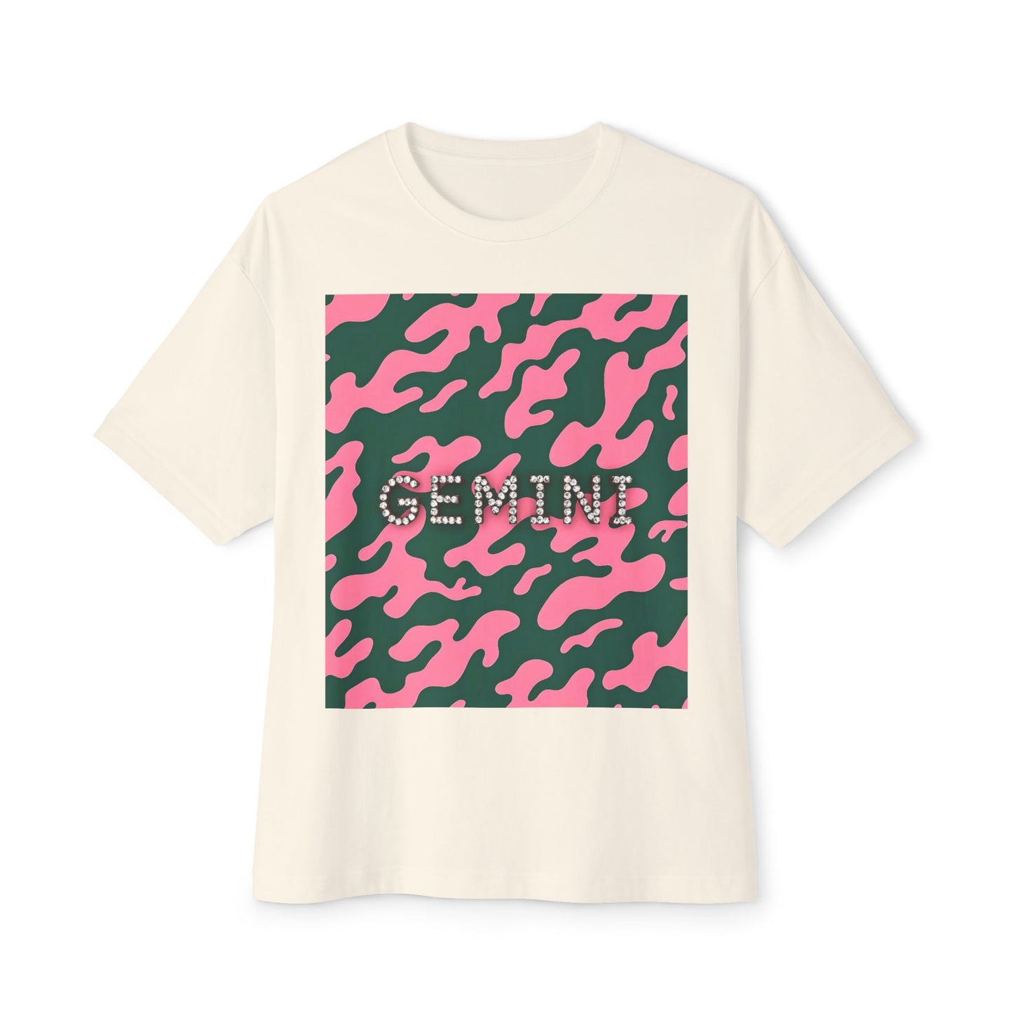 Gemini Camo Oversized Tee - Perfect for Astrology Lovers
